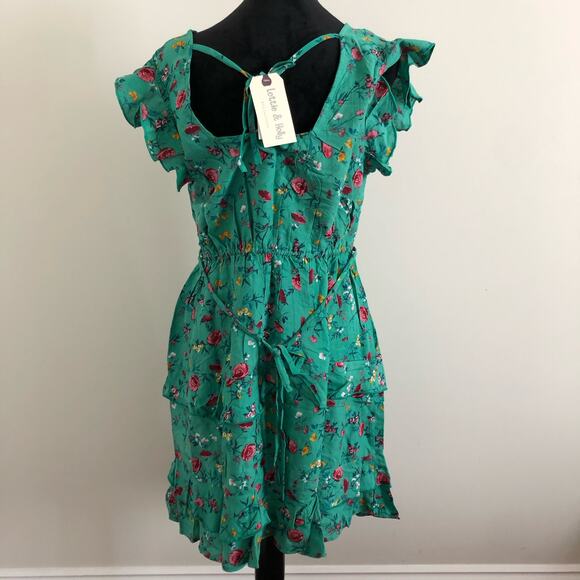 Lottie & Holly B.O.G Collective Green Floral Ruffle Dress Women's Size Large NWT - Picture 6 of 9
